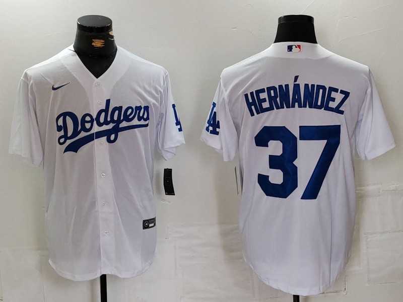 Men%27s Los Angeles Dodgers #37 Teoscar Hernandez White Cool Base Stitched Jersey->los angeles dodgers->MLB Jersey